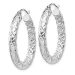 Загрузить изображение в средство просмотра галереи, Sterling Silver Textured Round Hoop Earrings 30mm x 4mm
