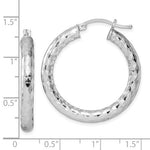 Load image into Gallery viewer, Sterling Silver Textured Round Hoop Earrings 30mm x 4mm
