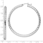 Load image into Gallery viewer, Sterling Silver Textured Round Hoop Earrings 60mm x 4mm
