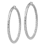 Lataa kuva Galleria-katseluun, Sterling Silver Textured Round Hoop Earrings 65mm x 4mm

