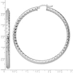 Charger l&#39;image dans la galerie, Sterling Silver Textured Round Hoop Earrings 65mm x 4mm
