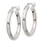 將圖片載入圖庫檢視器 Sterling Silver Diamond Cut Classic Round Hoop Earrings 25mm x 3mm
