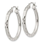 Załaduj obraz do przeglądarki galerii, Sterling Silver Diamond Cut Classic Round Hoop Earrings 30mm x 3mm
