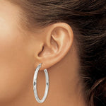 Lataa kuva Galleria-katseluun, Sterling Silver Diamond Cut Classic Round Hoop Earrings 40mm x 3mm
