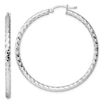 Load image into Gallery viewer, Sterling Silver Diamond Cut Classic Round Hoop Earrings 49mm x 3mm
