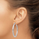 Lataa kuva Galleria-katseluun, Sterling Silver Diamond Cut Classic Round Hoop Earrings 42mm x 3mm
