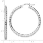 Загрузить изображение в средство просмотра галереи, Sterling Silver Diamond Cut Classic Round Hoop Earrings 42mm x 3mm
