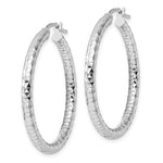 Load image into Gallery viewer, Sterling Silver Diamond Cut Classic Round Hoop Earrings 36mm x 3mm
