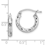 將圖片載入圖庫檢視器 Sterling Silver Diamond Cut Classic Round Hoop Earrings 16mm x 3mm
