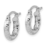 Charger l&#39;image dans la galerie, Sterling Silver Diamond Cut Classic Round Hoop Earrings 15mm x 3mm
