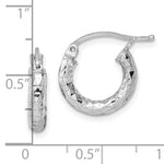 이미지를 갤러리 뷰어에 로드 , Sterling Silver Diamond Cut Classic Round Hoop Earrings 15mm x 3mm
