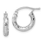 Lataa kuva Galleria-katseluun, Sterling Silver Diamond Cut Classic Round Hoop Earrings 15mm x 3mm
