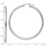 Carica l&#39;immagine nel visualizzatore di Gallery, Sterling Silver Diamond Cut Classic Round Hoop Earrings 55mm x 3mm
