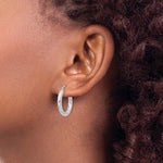 Charger l&#39;image dans la galerie, Sterling Silver Diamond Cut Classic Round Hoop Earrings 20mm x 3mm

