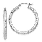 Lataa kuva Galleria-katseluun, Sterling Silver Diamond Cut Classic Round Hoop Earrings 30mm x 3mm

