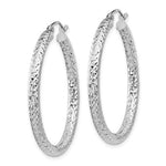 Kép betöltése a galériamegjelenítőbe: Sterling Silver Diamond Cut Classic Round Hoop Earrings 35mm x 3mm
