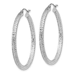 Load image into Gallery viewer, Sterling Silver Diamond Cut Classic Round Hoop Earrings 40mm x 3mm
