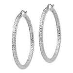 Load image into Gallery viewer, Sterling Silver Diamond Cut Classic Round Hoop Earrings 45mm x 3mm
