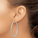 Lataa kuva Galleria-katseluun, Sterling Silver Diamond Cut Classic Round Hoop Earrings 49mm x 3mm
