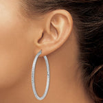Indlæs billede til gallerivisning Sterling Silver Diamond Cut Classic Round Hoop Earrings 51mm x 3mm
