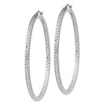 Загрузить изображение в средство просмотра галереи, Sterling Silver Diamond Cut Classic Round Hoop Earrings 60mm x 3mm
