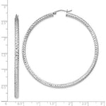 Carica l&#39;immagine nel visualizzatore di Gallery, Sterling Silver Diamond Cut Classic Round Hoop Earrings 60mm x 3mm

