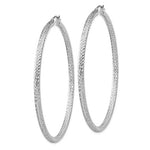 Загрузить изображение в средство просмотра галереи, Sterling Silver Diamond Cut Classic Round Hoop Earrings 65mm x 3mm

