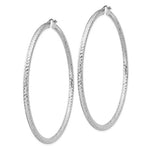 Indlæs billede til gallerivisning Sterling Silver Diamond Cut Classic Round Hoop Earrings 70mm x 3mm
