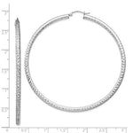 Carica l&#39;immagine nel visualizzatore di Gallery, Sterling Silver Diamond Cut Classic Round Hoop Earrings 70mm x 3mm
