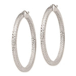 Afbeelding in Gallery-weergave laden, Sterling Silver Diamond Cut Square Tube Round Hoop Earrings 45mm x 3mm
