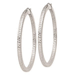 Kép betöltése a galériamegjelenítőbe: Sterling Silver Diamond Cut Square Tube Round Hoop Earrings 56mm x 3mm
