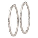Lade das Bild in den Galerie-Viewer, Sterling Silver Diamond Cut Square Tube Round Hoop Earrings 60mm x 3mm
