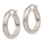 Lataa kuva Galleria-katseluun, Sterling Silver Diamond Cut Classic Round Hoop Earrings 25mm x 5mm
