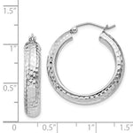 Lataa kuva Galleria-katseluun, Sterling Silver Diamond Cut Classic Round Hoop Earrings 25mm x 5mm
