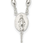 Afbeelding in Gallery-weergave laden, Sterling Silver Crucifix Cross Blessed Virgin Mary Bead Rosary Necklace
