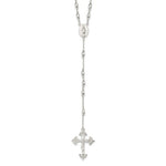 Carregar imagem no visualizador da galeria, Sterling Silver Crucifix Cross Blessed Virgin Mary Bead Rosary Necklace
