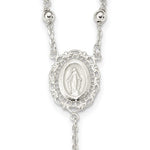 Kép betöltése a galériamegjelenítőbe: Sterling Silver Crucifix Cross Blessed Virgin Mary Bead Rosary Necklace
