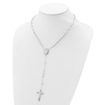 Load image into Gallery viewer, Sterling Silver Crucifix Cross Blessed Virgin Mary Bead Rosary Necklace
