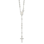 Charger l&#39;image dans la galerie, Sterling Silver Crucifix Cross Blessed Virgin Mary Bead Rosary Necklace
