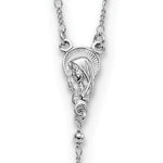 Load image into Gallery viewer, Sterling Silver Rhodium Plated Crucifix Cross Blessed Virgin Mary Bead Rosary Necklace
