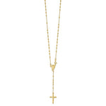 Indlæs billede til gallerivisning Sterling Silver Gold Plated Crucifix Cross Blessed Virgin Mary Bead Rosary Necklace
