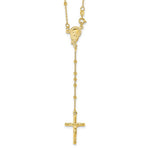 Charger l&#39;image dans la galerie, Sterling Silver Gold Plated Crucifix Cross Blessed Virgin Mary Bead Rosary Necklace
