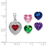 Загрузить изображение в средство просмотра галереи, Sterling Silver Heart CZ Cubic Zirconia Interchangeable Pendant Charm
