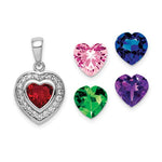 Load image into Gallery viewer, Sterling Silver Heart CZ Cubic Zirconia Interchangeable Pendant Charm
