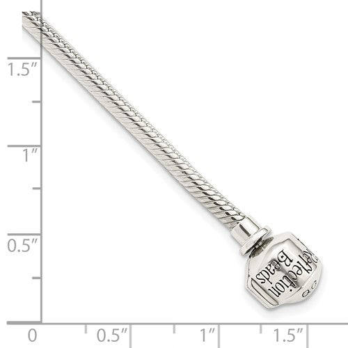 Reflection Sterling Silver Snake Chain Bracelet Necklace 3mm Hinged Clasp for Beads Charms