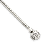 Indlæs billede til gallerivisning Reflection Sterling Silver Snake Chain Bracelet Necklace 3mm Hinged Clasp for Beads Charms
