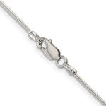 Carregar imagem no visualizador da galeria, Sterling Silver Rhodium Plated 1mm Round Snake Bracelet Anklet Choker Necklace Pendant Chain
