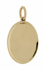 Carregar imagem no visualizador da galeria, 14k Yellow Rose White Gold Enamel Blessed Virgin Mary Miraculous Medal Oval Pendant Charm
