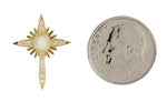 Cargar imagen en el visor de la galería, Platinum 14k Yellow Rose White Gold Genuine Opal Diamond Nativity Cross Pendant Charm Necklace
