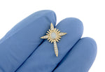 Indlæs billede til gallerivisning Platinum 14k Yellow Rose White Gold Genuine Opal Diamond Nativity Cross Pendant Charm Necklace

